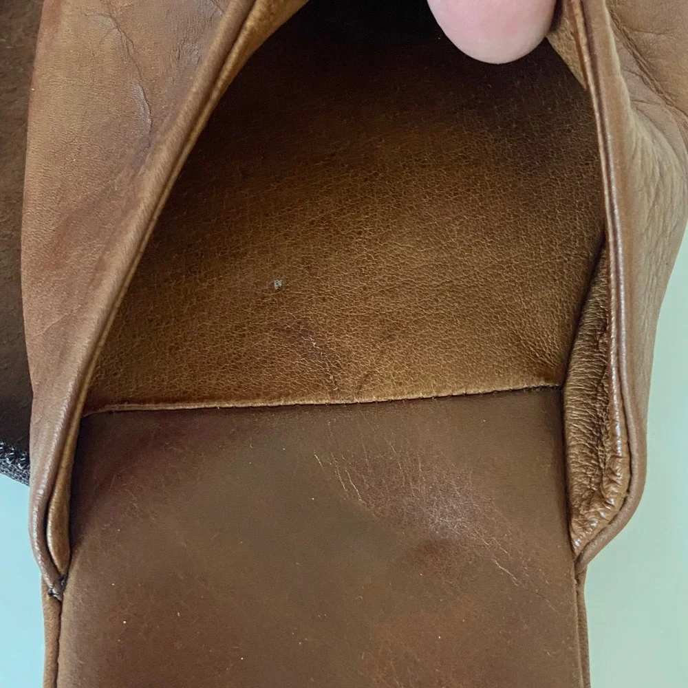 Bruno Magli Morano Mens Brown Leather Travel Slippers with Zipper Pouch Size 11